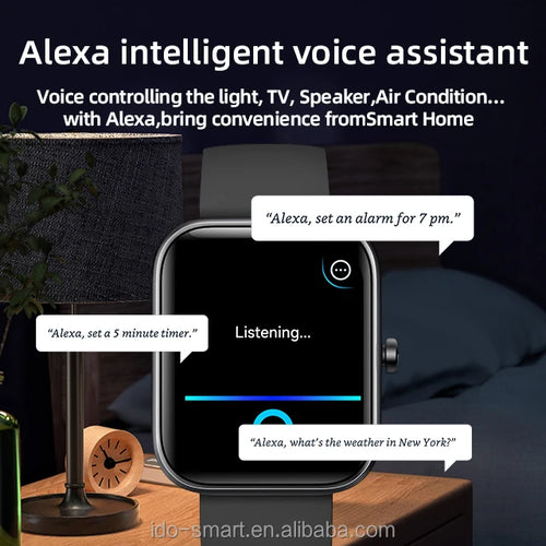 2024 1.85INCH Fashion Smart Watch Touch Screen BT Call IP68 Waterproof Alexa Heart Rate Sports Smartwatch for Men and Women