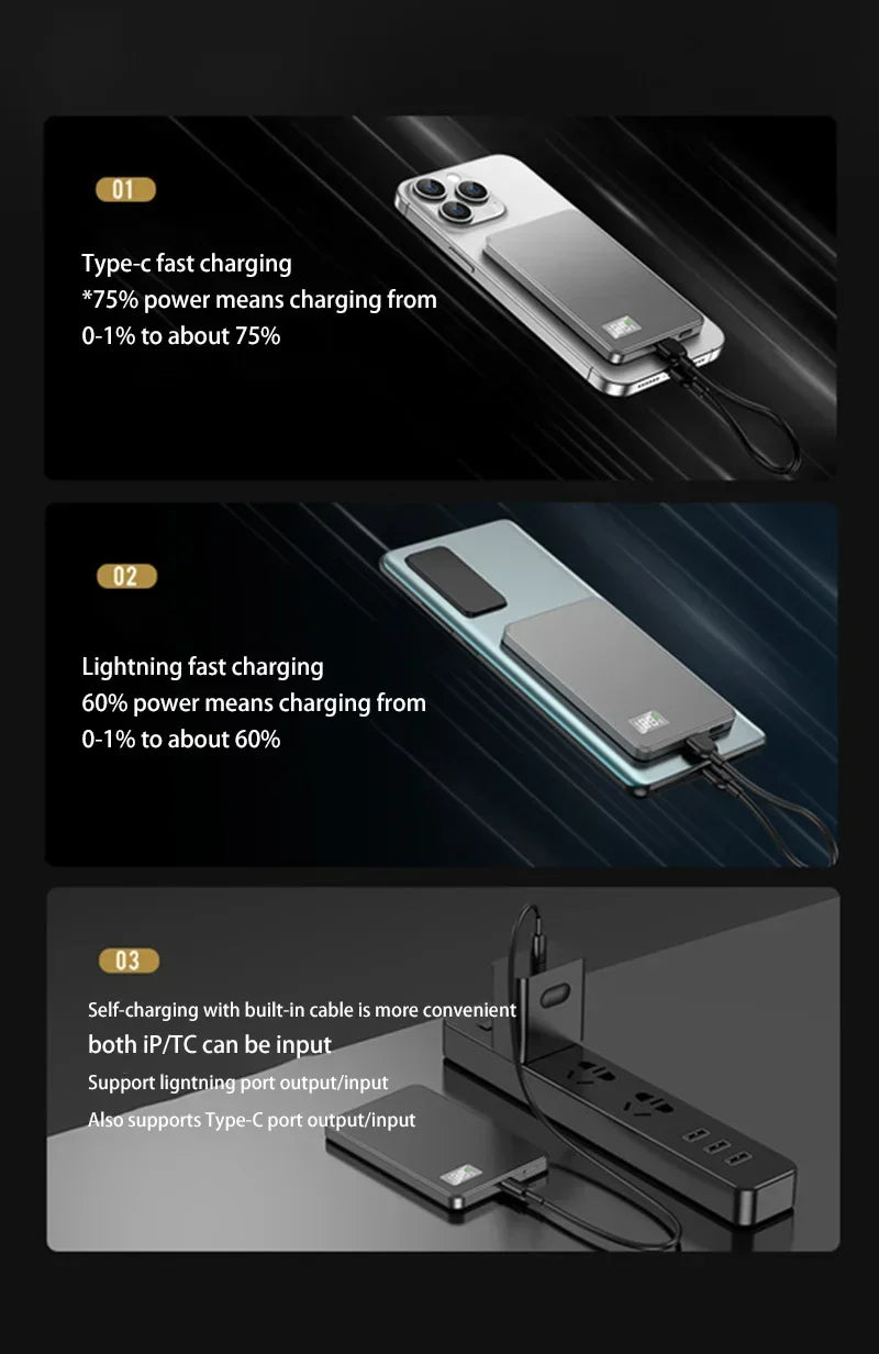 OnePlus 50000mAh Magnetic Wireless Power Bank PD 22.5W High Quality Alloy Fast And Thin Charger Portable Powerbank For Magsafe