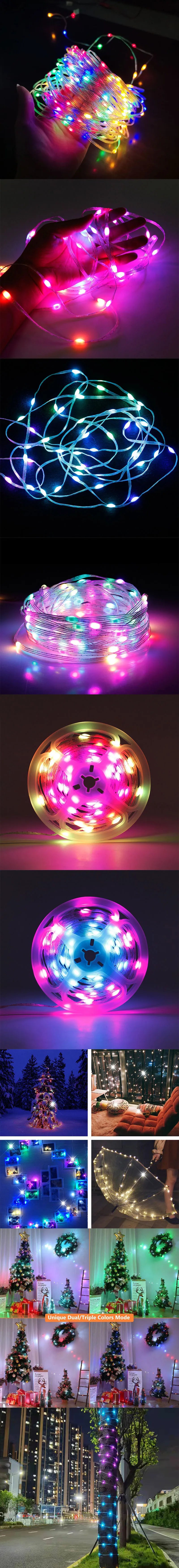 LED string light with Bluetooth, RGB rainbow, running horse, flowing light with festive atmosphere decoration, copper wire light