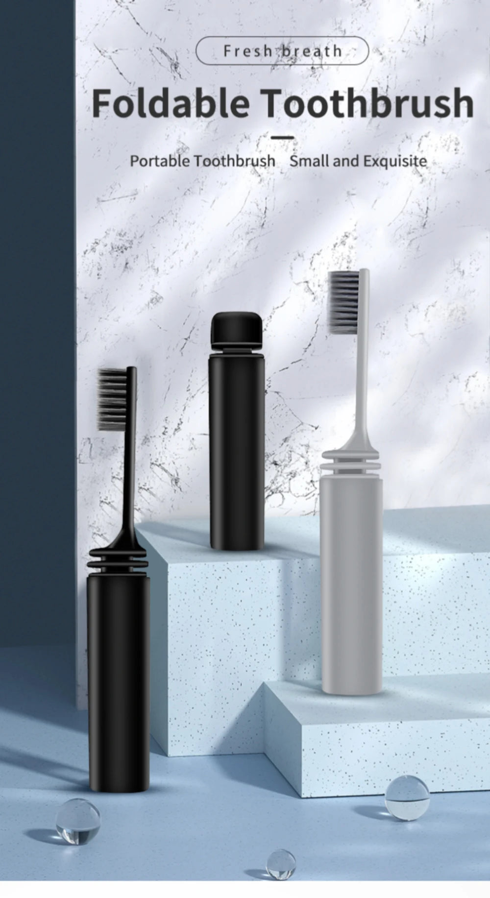 Travel Toothbrush Outdoor Camping Portable Folding Small Tooth Brush Traveling Toothbrushes for Adults Teeth Brushes