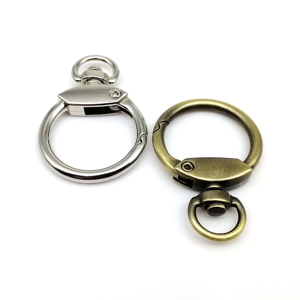 Metal Swivel Lobster Spring O Ring Leather Bag Handbag Strap Connector Pendant Keyring Key Ring Dog Chain Snap Clasp Trigger DIY