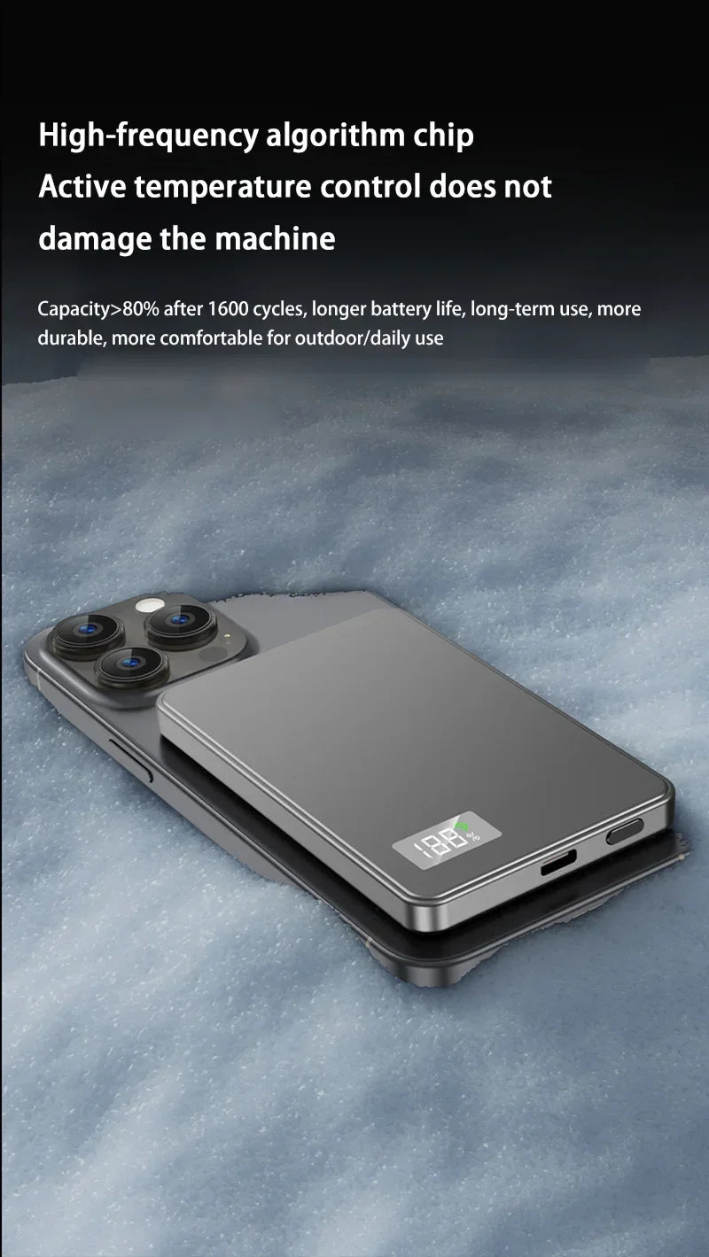 OnePlus 50000mAh Magnetic Wireless Power Bank PD 22.5W High Quality Alloy Fast And Thin Charger Portable Powerbank For Magsafe