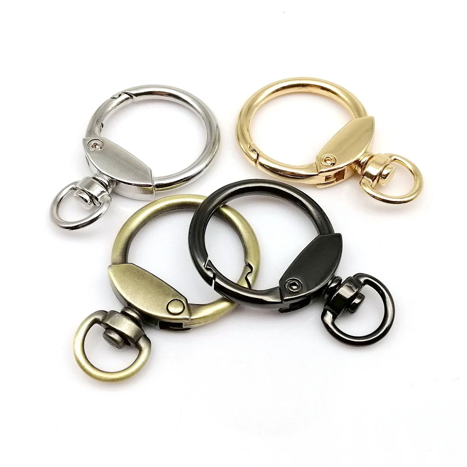 Metal Swivel Lobster Spring O Ring Leather Bag Handbag Strap Connector Pendant Keyring Key Ring Dog Chain Snap Clasp Trigger DIY