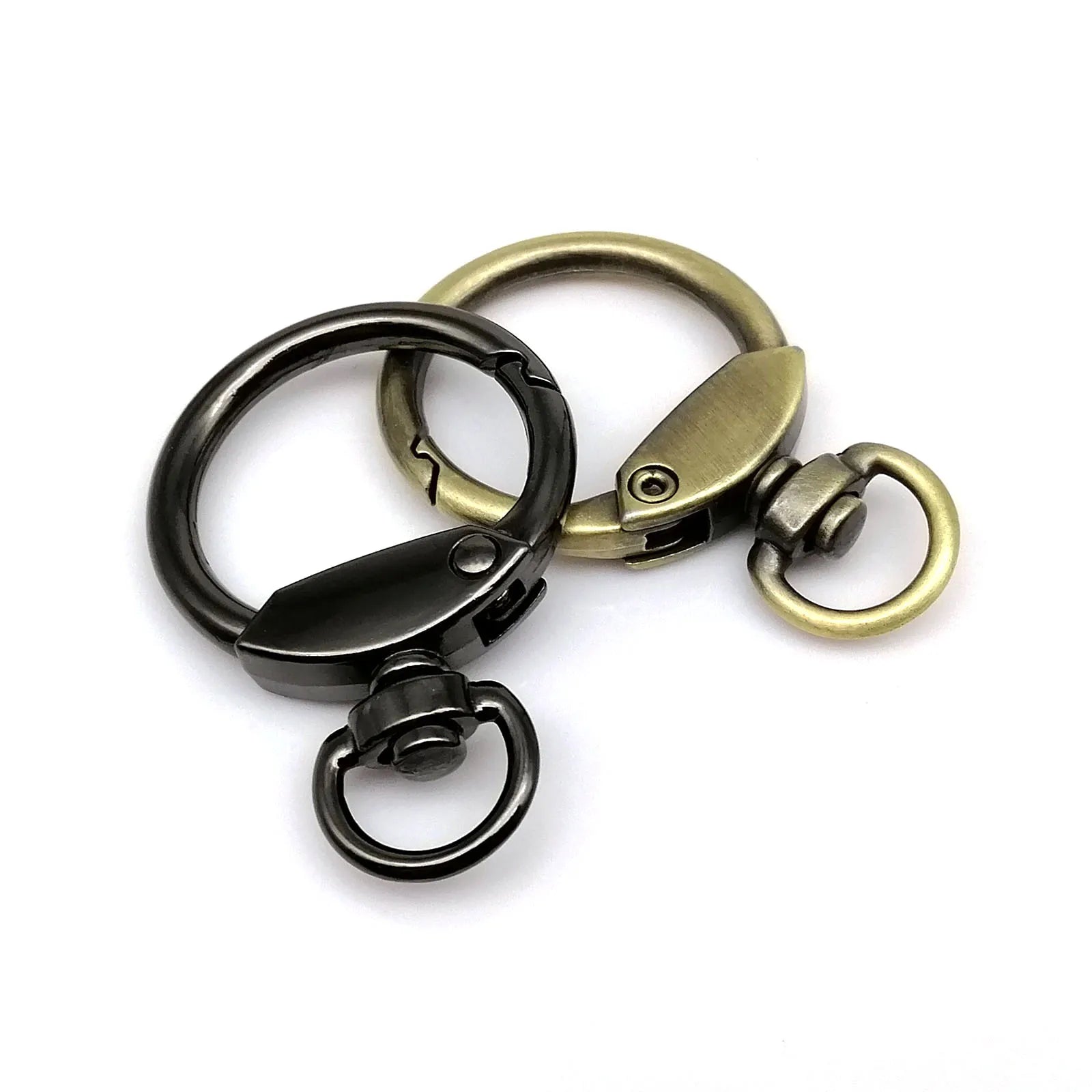 Metal Swivel Lobster Spring O Ring Leather Bag Handbag Strap Connector Pendant Keyring Key Ring Dog Chain Snap Clasp Trigger DIY