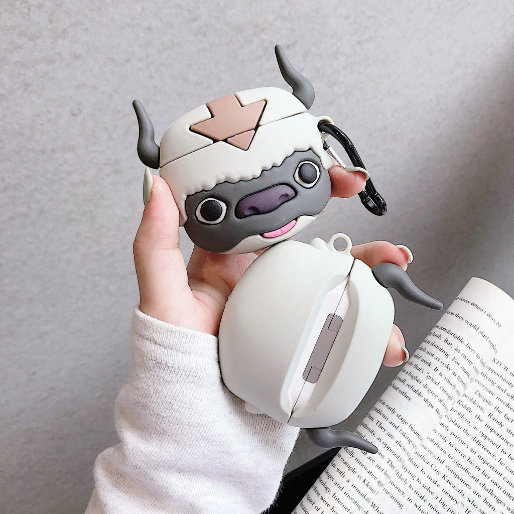 Headphone Case For Airpods 4 case  2 1 2Pro pro3 case Shell Cute Cartoon Popular Caw Design Silicone Ear Buds case with Hook