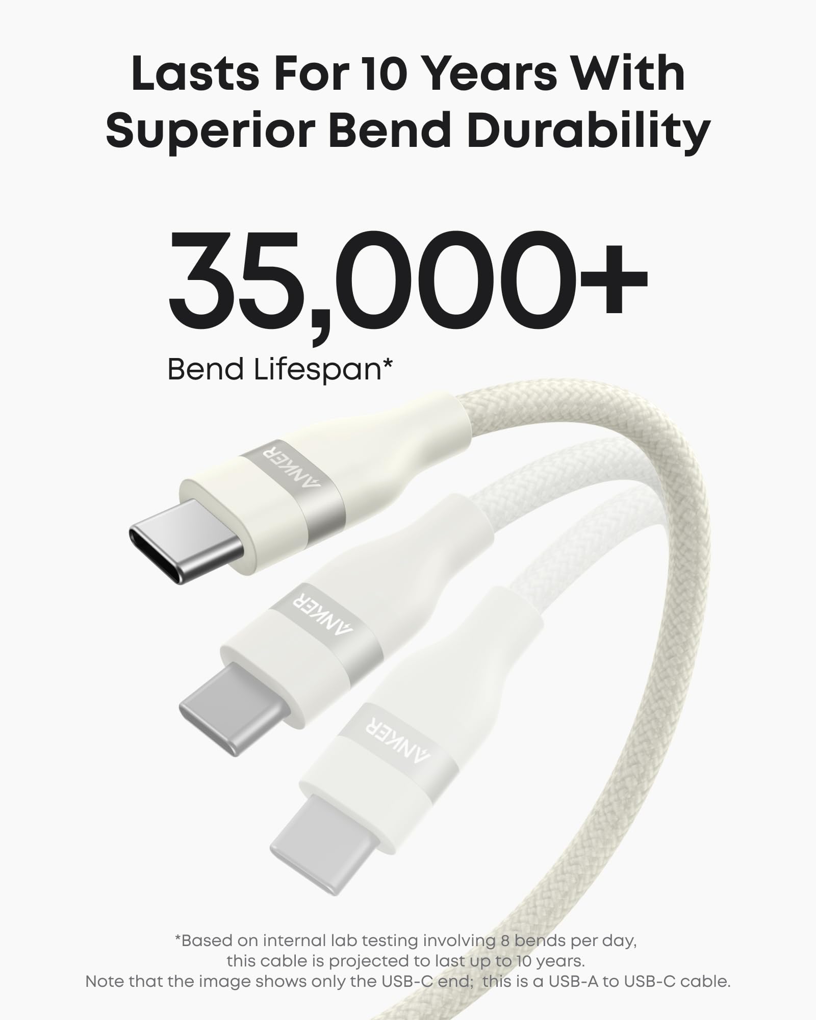 Anker USB-A to USB-C Cable (3 ft/6 ft, Upcycled-Braided)